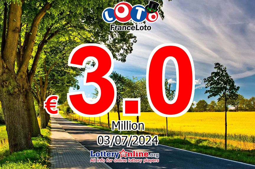 Jackpot Loto stands at € 3 Million Euro for Wed, Jul 3, 2024