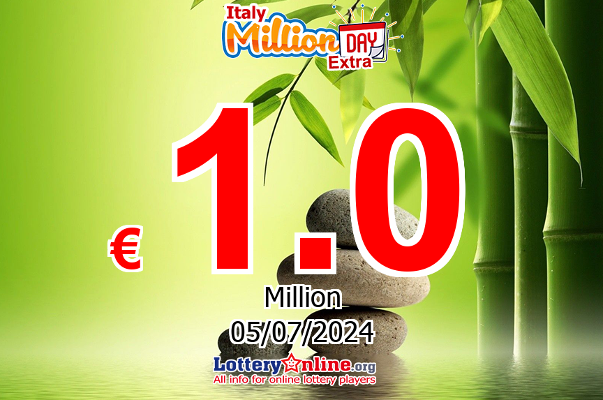 MillionDAY Extra Live Results for 07/04/24, Friday Jackpot increases to € 1 Million Euro