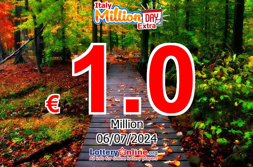 MillionDAY Extra jackpot jumps to € 1 Million Euro on Jul. 5, 2024