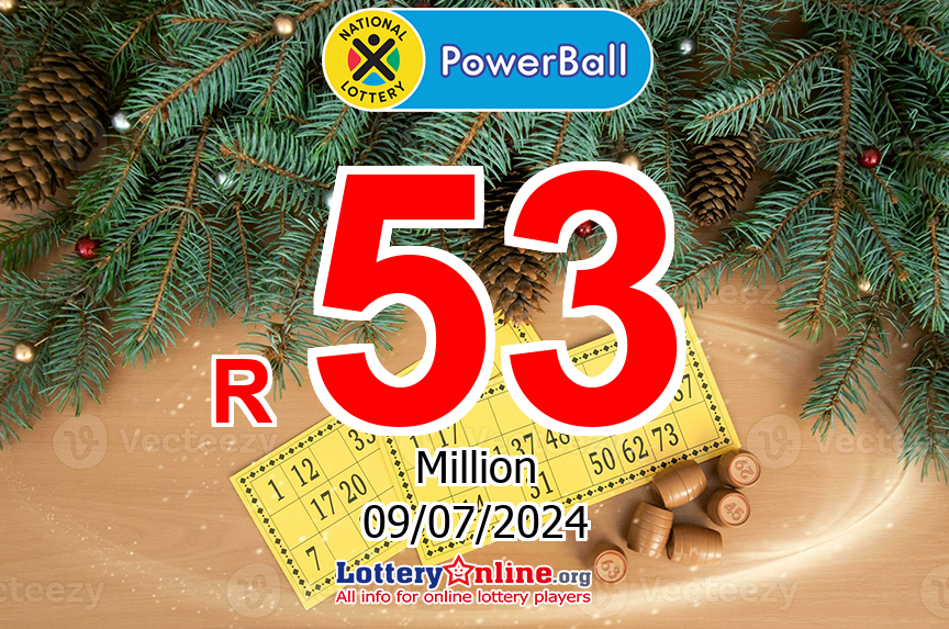 PowerBall results of Jul. 5, 2024; Jackpot is R 53 Million ZAR