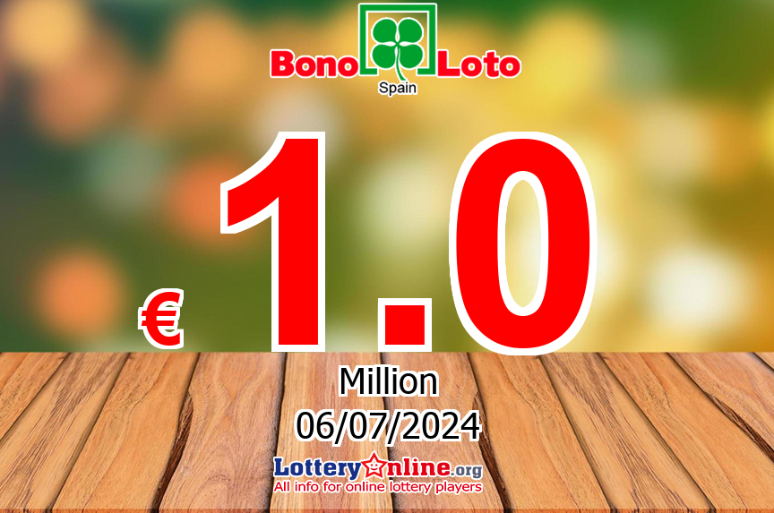 Jackpot BonoLoto stands at € 1 Million Euro for Sat, Jul 6, 2024