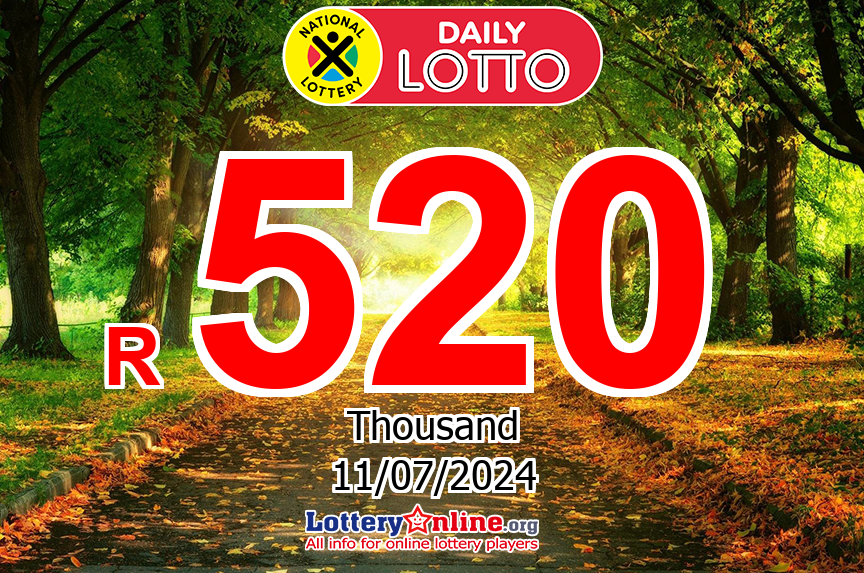 The result of Daily Lotto lottery of South Africa on Jul. 10, 2024