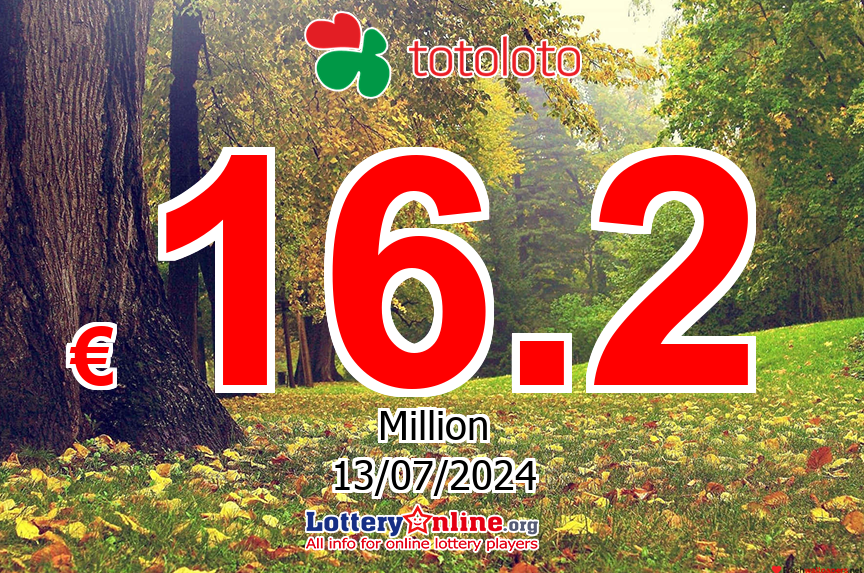 With no winners, Totoloto jackpot rises to € 16.2 Million Euro for Saturday, 07/13/24