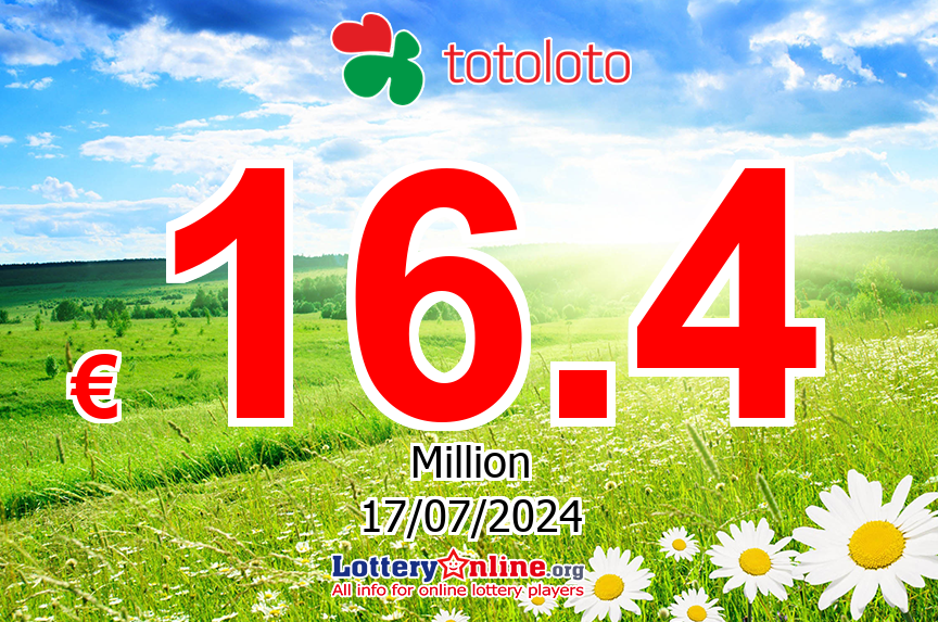 No jackpot winner on Jul. 13, 2024, Totoloto jackpot increases to € 16.4 Million Euro