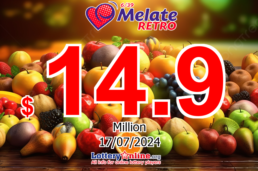 The result of Melate Retro lottery on Jul. 14, 2024 – Jackpot is $ 14.9 Million MXN