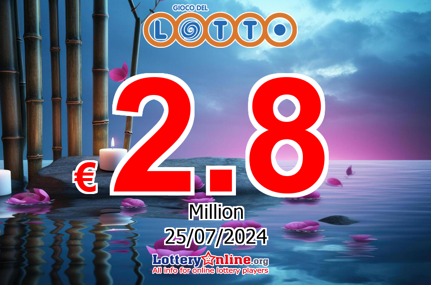 The result of Lotto of Italy on Jul. 23, 2024; Jackpot is € 2.8 Million Euro