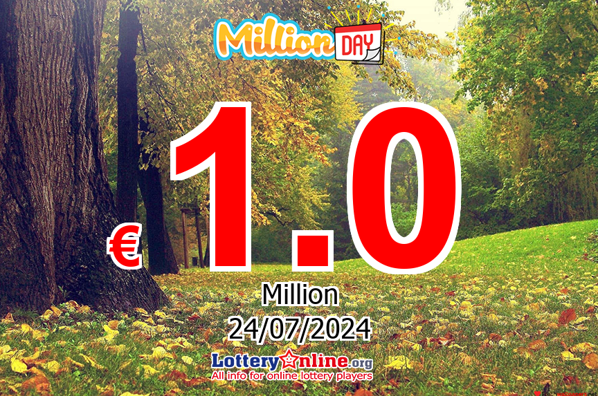 MillionDAY Jackpot now is € 1 Million Euro: No winner of jackpot on Jul. 23, 2024