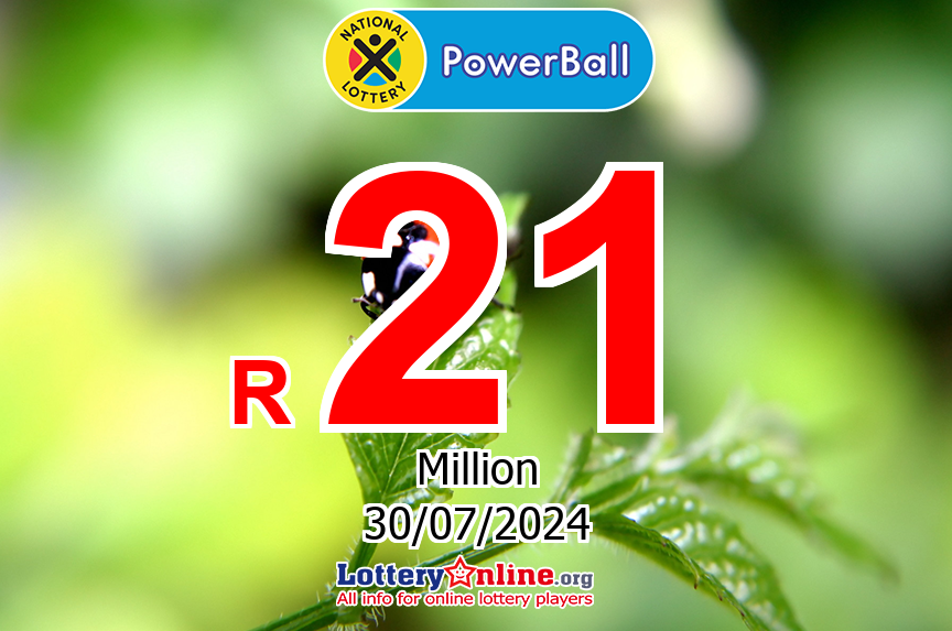 Jackpot PowerBall stands at R 21 Million ZAR for Tue, Jul 30, 2024