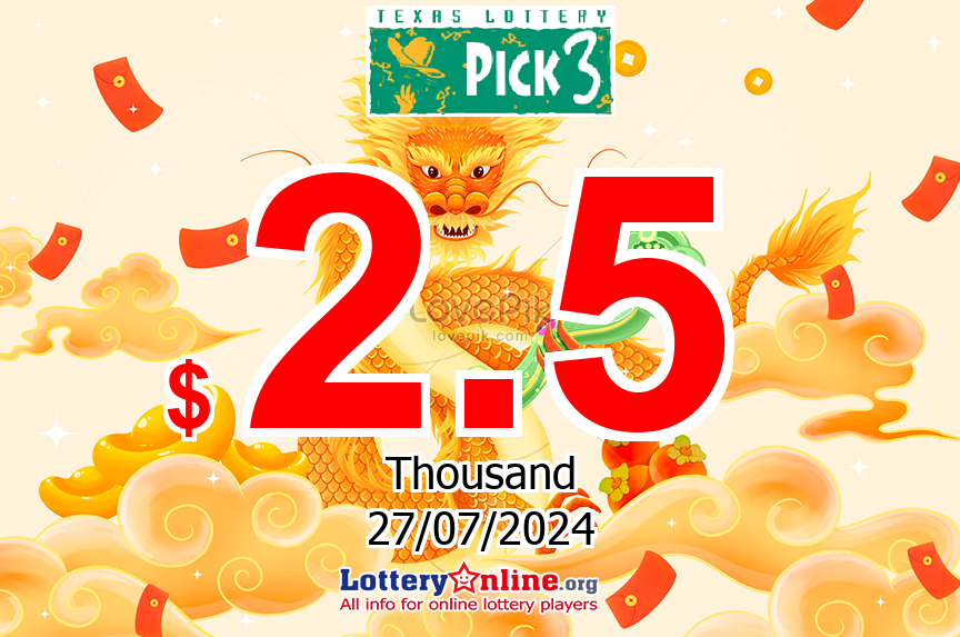 Results of Jul. 27, 2024 – Now, Pick 3 jackpot is $ 2.5 K USD