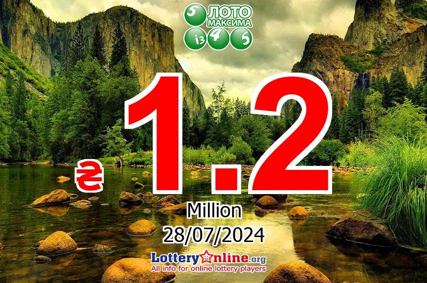 The result of Loto Maxima lottery on Jul. 27, 2024 – Jackpot is ₴ 1.2 Million UAH