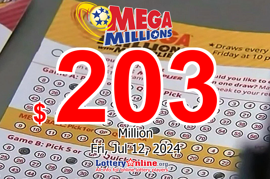 07/09/24: 3 lucky players win million dollar prizes; Mega Millions jackpot is $203 million