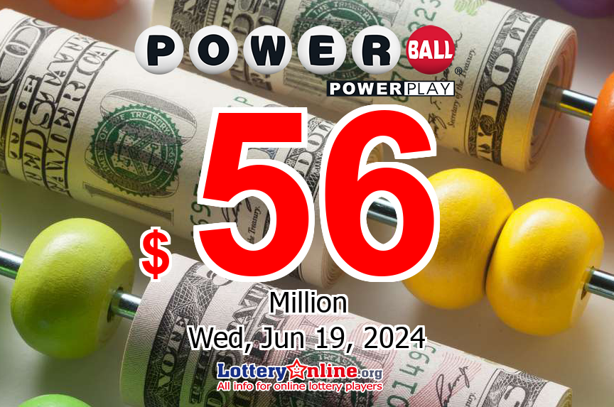 Powerball numbers for Monday, June 17, 2024 drawing. Lottery jackpot at $56 million