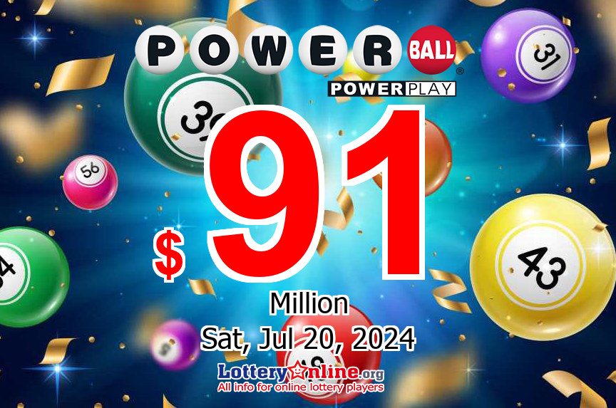 Powerball is now up to $91 million for the next Saturday’s drawing (07/20/24)