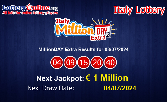 LatestMillionDAY Extra Results