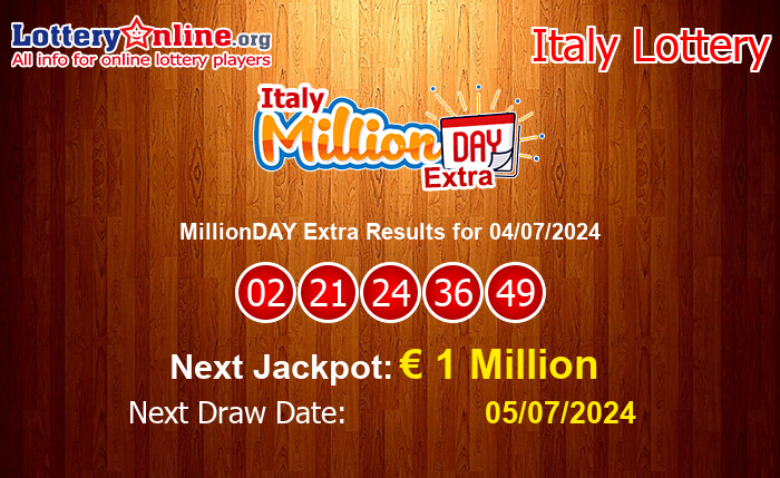 LatestMillionDAY Extra Results