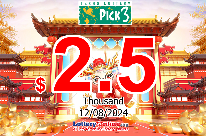 Results of Aug. 12, 2024 – Now, Pick 3 jackpot is $ 2.5 K USD