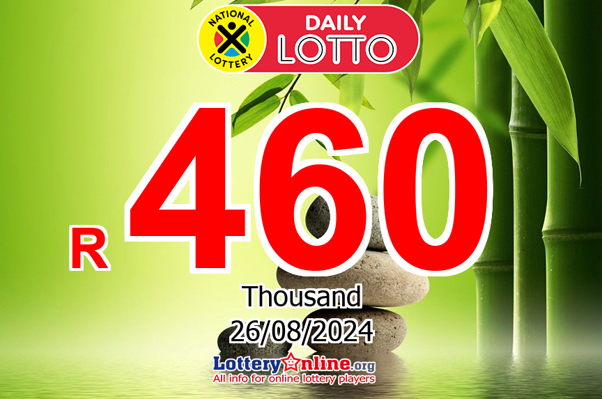 The result of Daily Lotto lottery on Aug. 25, 2024 – Jackpot is R 460 K ZAR