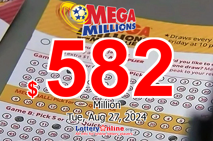 08/23/24: Two lucky players won million dollar prizes; Mega Millions jackpot is $582 million