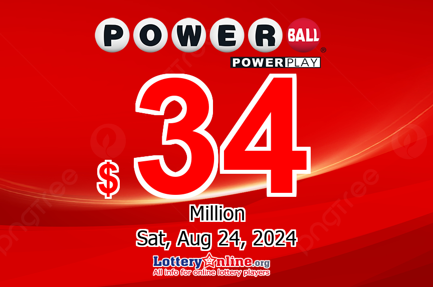 Jackpot Powerball stands at $34 million for Sat, Aug 24, 2024