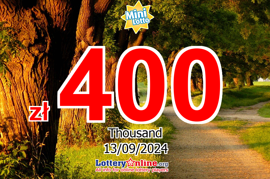 Mini Lotto numbers for Thursday, September 12, 2024 drawing. Lottery jackpot at zł 400 K PLN