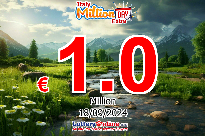 MillionDAY Extra results of Sep. 17, 2024; Jackpot is € 1 Million Euro