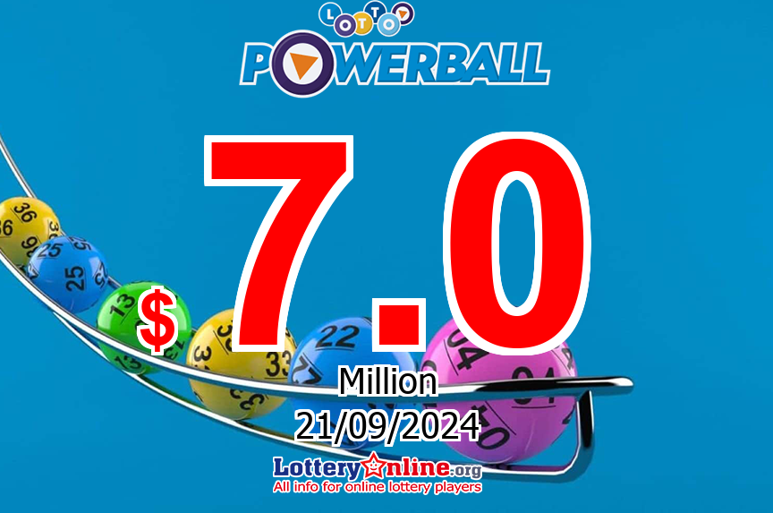 The result of Powerball of New Zealand on Sep. 18, 2024; Jackpot is $ 7 Million NZD