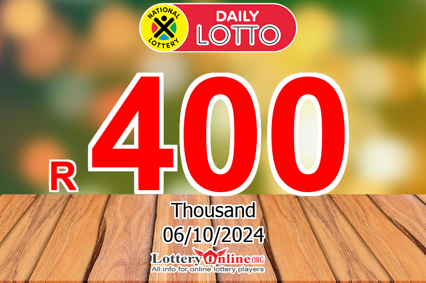 Jackpot R 600 K ZAR of Daily Lotto was owned on Saturday, October 5, 2024