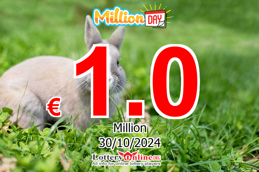 Result of MillionDAY on Oct. 29, 2024: Jackpot is € 1 Million Euro now