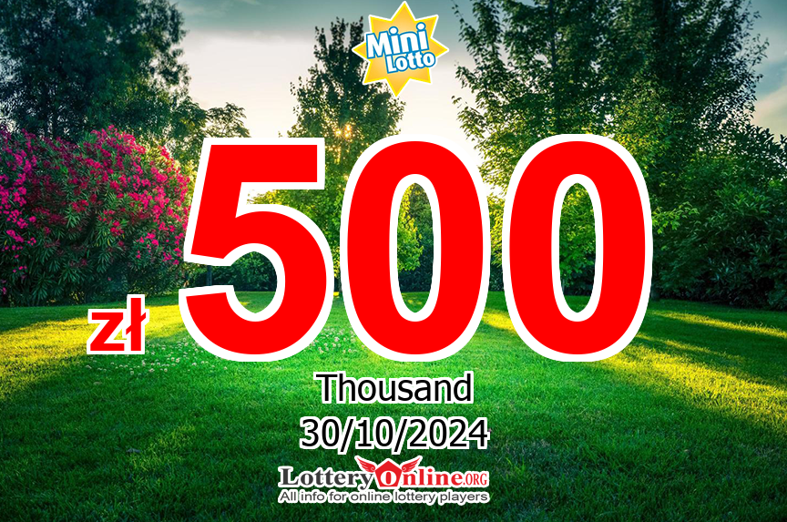 Mini Lotto numbers for Tuesday, October 29, 2024 drawing. Lottery jackpot at zł 500 K PLN