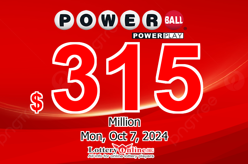 10/05/24 – the Powerball result – Jackpot rolls to $315 million