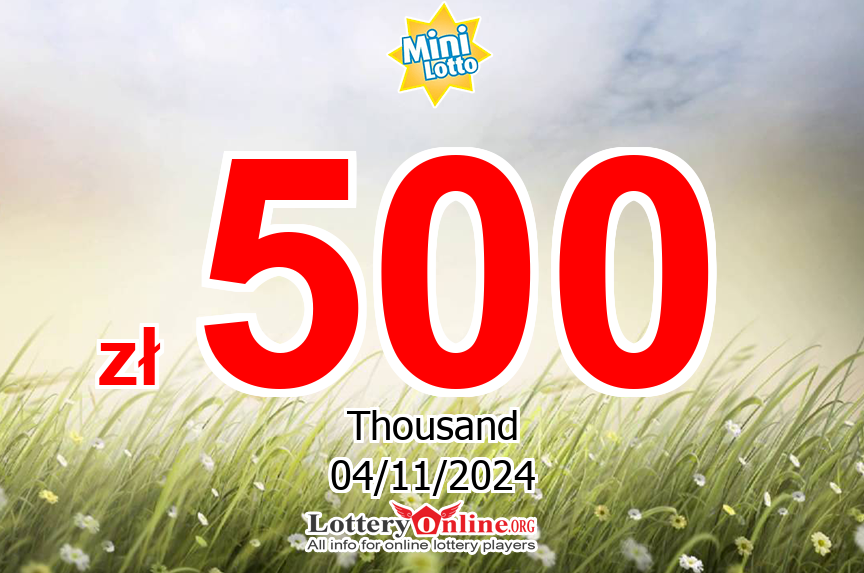 Mini Lotto Jackpot now is zł 500 K PLN: No winner of jackpot on Nov. 3, 2024