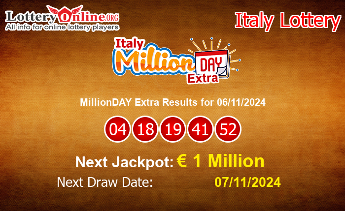 LatestMillionDAY Extra Results