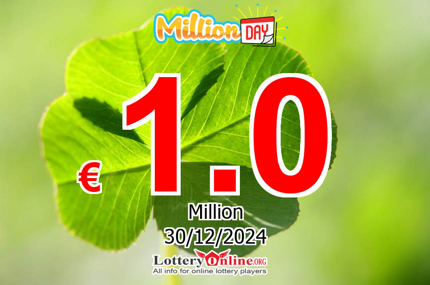 MillionDAY results for 12/29/24: Jackpot is up to € 1 Million Euro