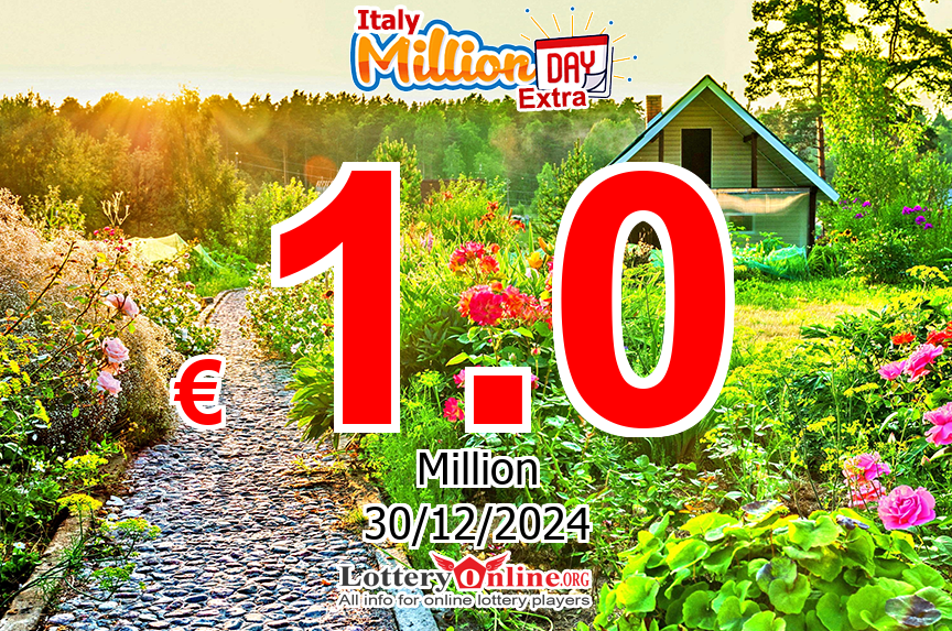 Results of Dec. 29, 2024 – Now, MillionDAY Extra jackpot is € 1 Million Euro