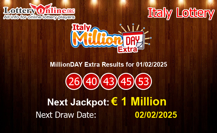 LatestMillionDAY Extra Results