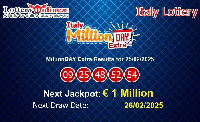 LatestMillionDAY Extra Results