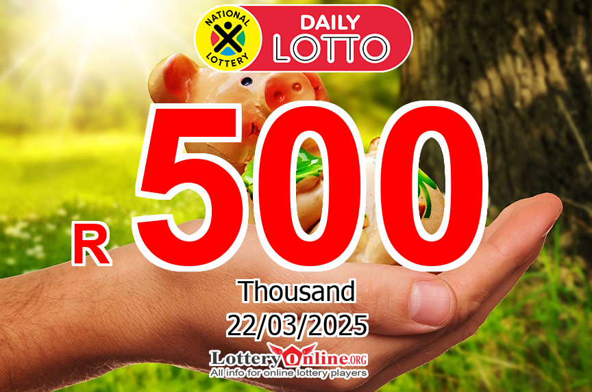 Winning Daily Lotto ticket for R 650 K ZAR prize sold on 03/21/25
