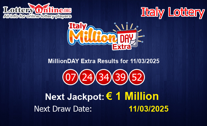 LatestMillionDAY Extra Results