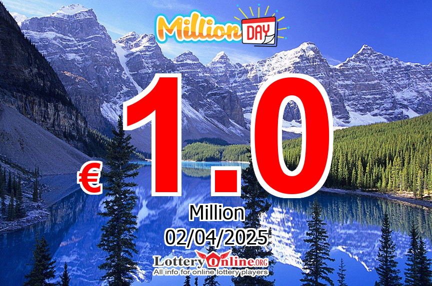 MillionDAY Jackpot now is € 1 Million Euro: No winner of jackpot on Apr. 1, 2025