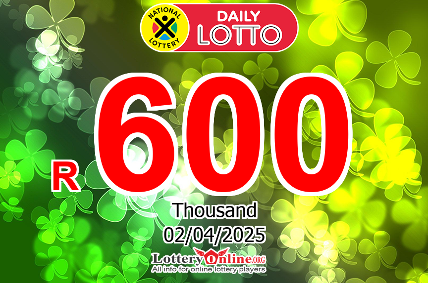 Winning ticket sold for R 650 K ZAR Daily Lotto jackpot on Tue, Apr 1, 2025