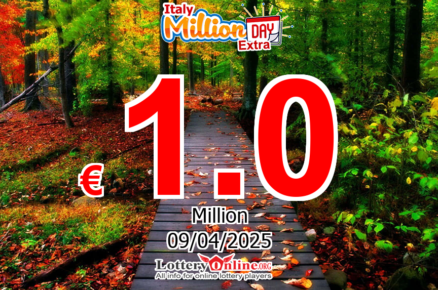 MillionDAY Extra Live Results for 04/08/25, Wednesday Jackpot increases to € 1 Million Euro
