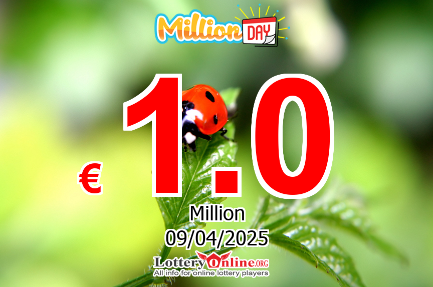 Result of MillionDAY on Apr. 8, 2025: Jackpot is € 1 Million Euro now
