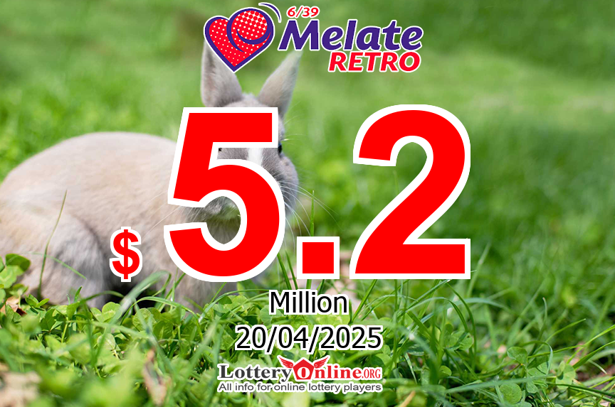 The result of Mexlotto Vintage of Mexico on Apr. 16, 2025; Jackpot is $ 5.2 Million MXN