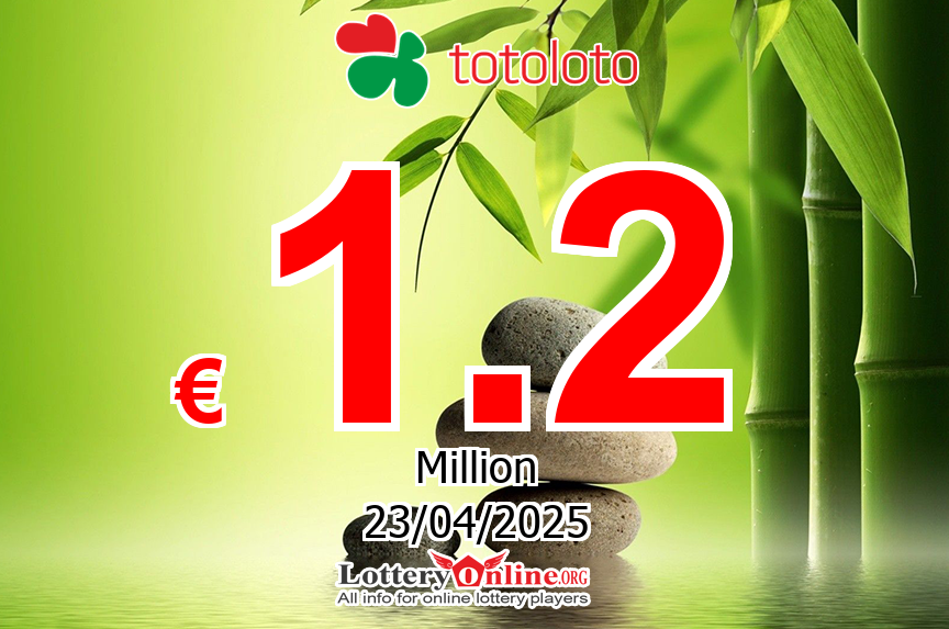 Jackpot Totoloto stands at € 1.2 Million Euro for Wed, Apr 23, 2025