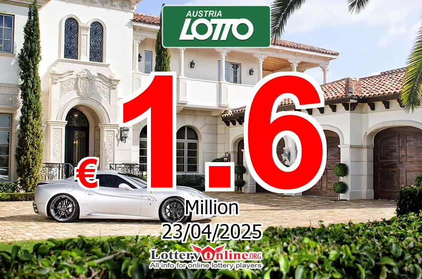 Jackpot Lotto stands at € 1.6 Million Euro for Wed, Apr 23, 2025
