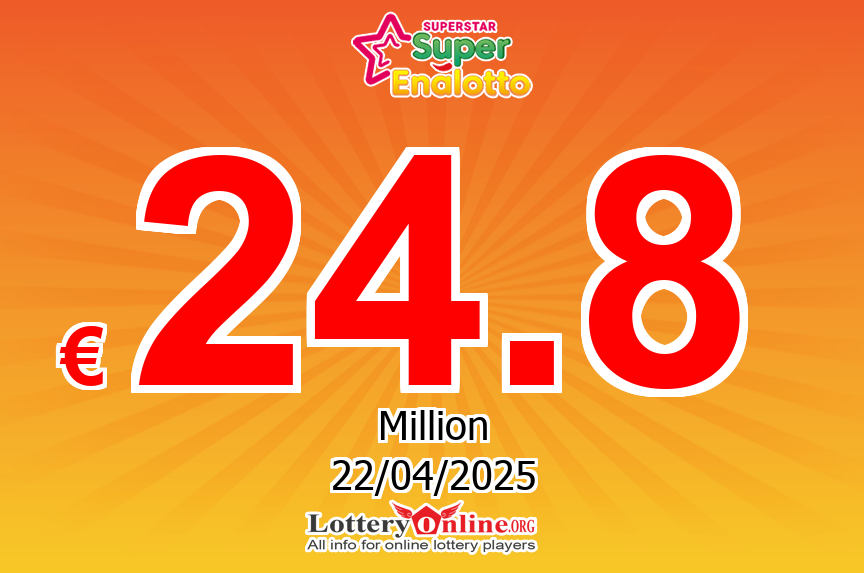 No jackpot winner on Apr. 19, 2025, SuperStar jackpot increases to € 24.8 Million Euro
