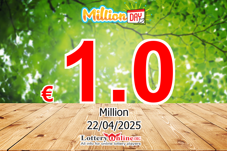 The result of MillionDAY of Italy on Apr. 21, 2025; Jackpot is € 1 Million Euro