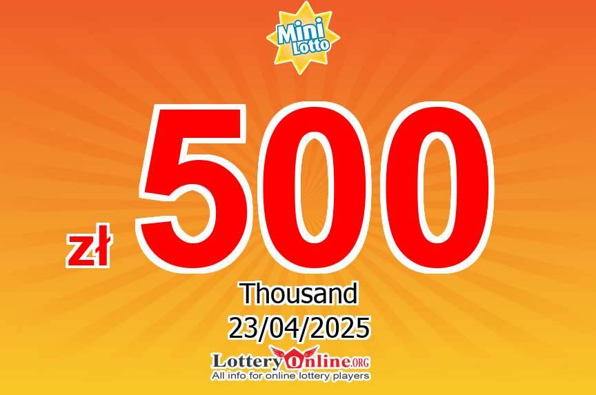 Mini Lotto results of Apr. 22, 2025; Jackpot is zł 500 K PLN