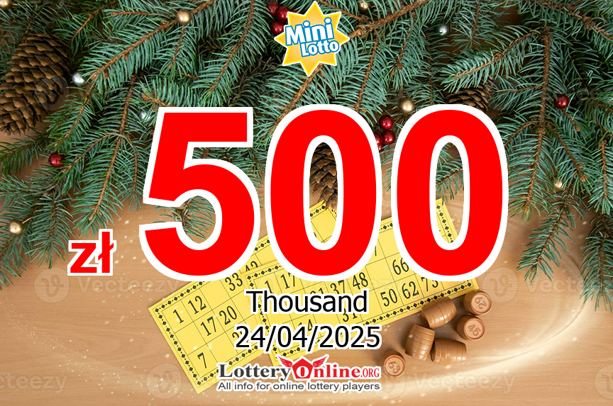 Result of Mini Lotto on Apr. 23, 2025: Jackpot is zł 500 K PLN now