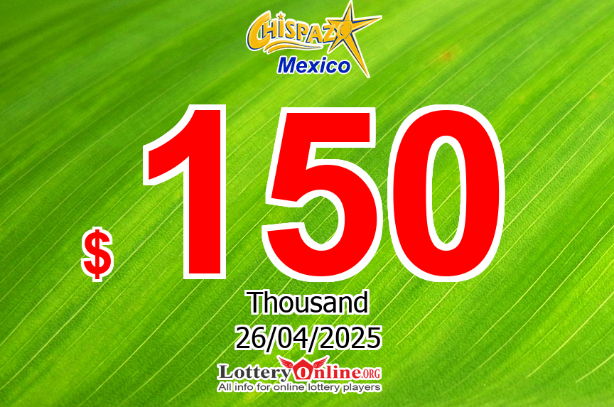 Chispa Boom Winning Numbers Results for 04/26/25: Jackpot is $ 150 K MXN